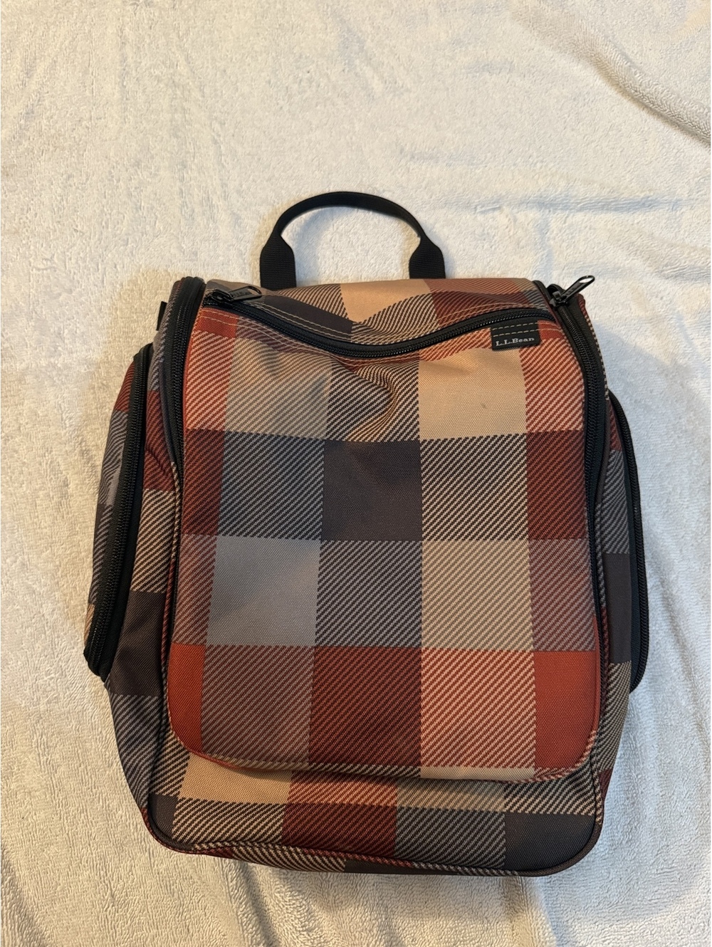 L.L.Bean Plaid Hanging Toiletry Bag Organizer